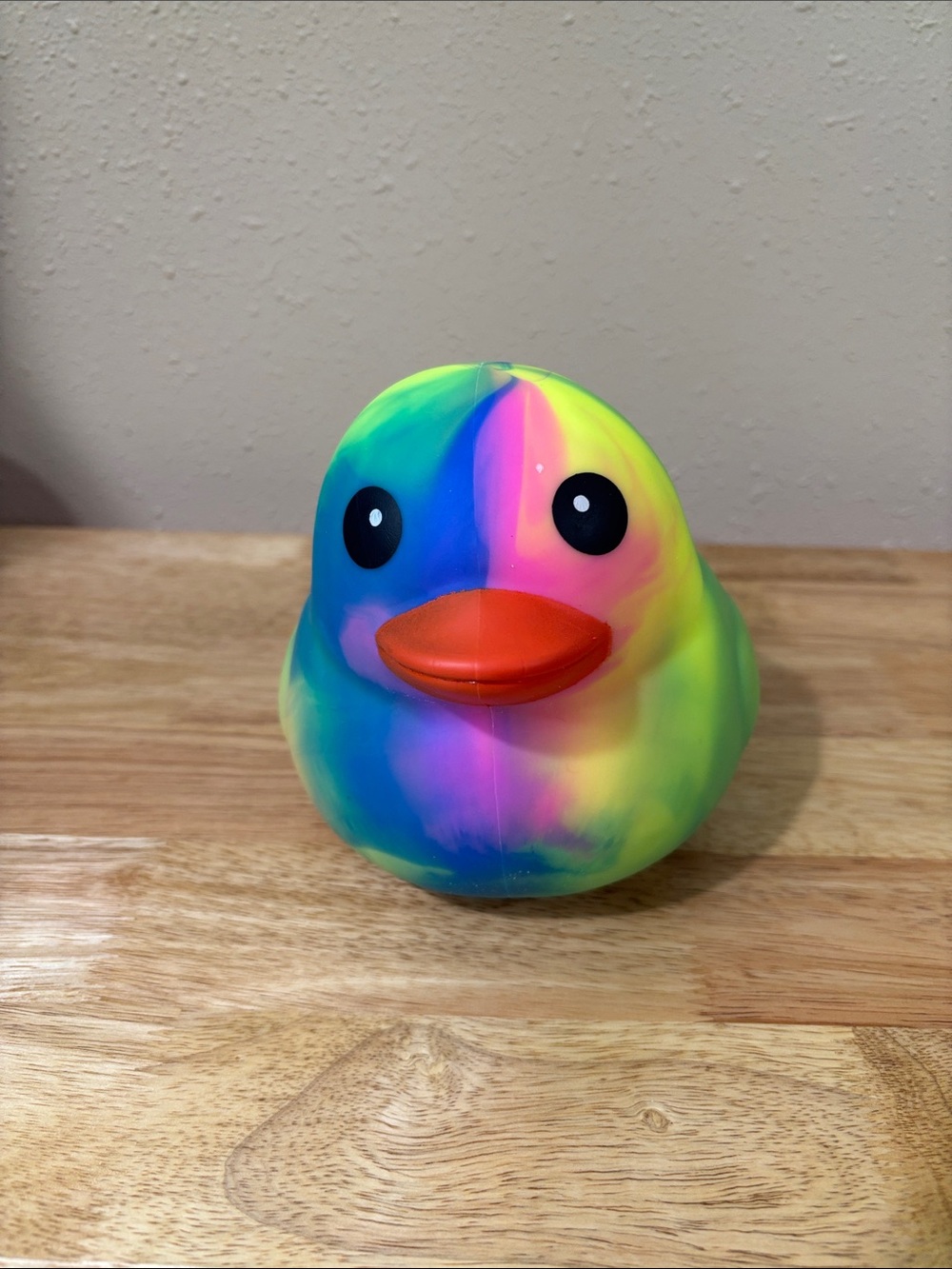 Tie-Dye Rainbow Rubber Duck Toy - Multicolor
